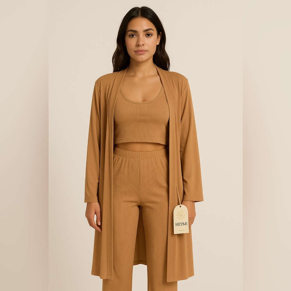 HEYMI 3-Piece Lounge Set – Camel/Tan